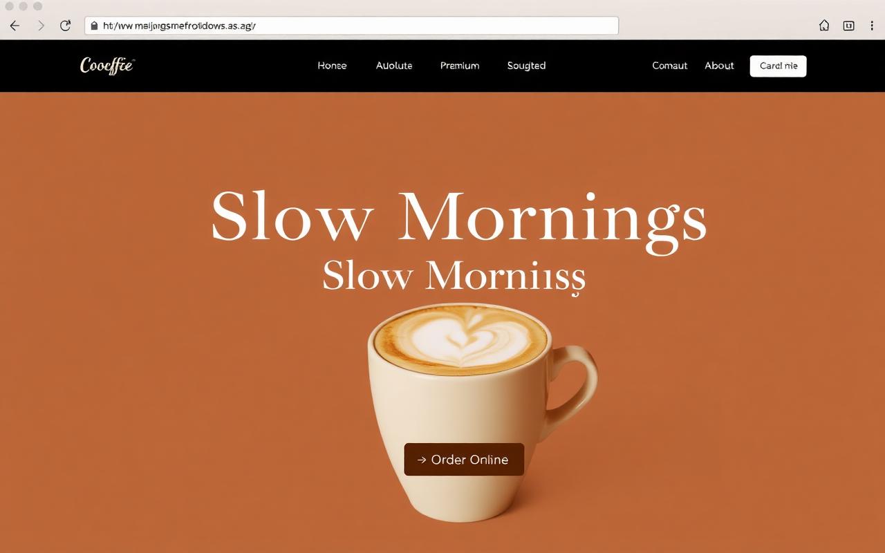 Slow Mornings Café website after Skinbeetle redesign