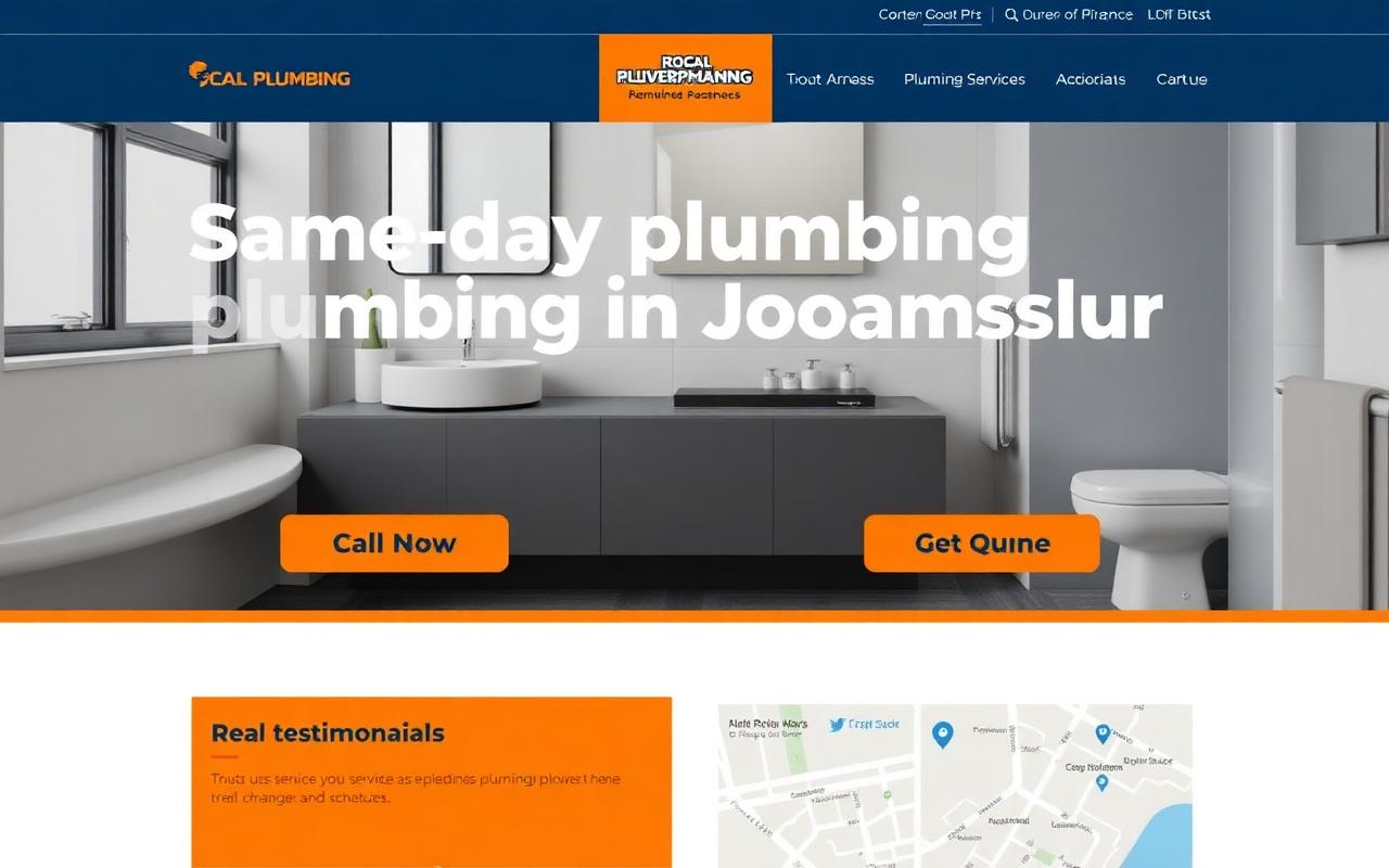 Local Plumbing Co. website after Skinbeetle redesign
