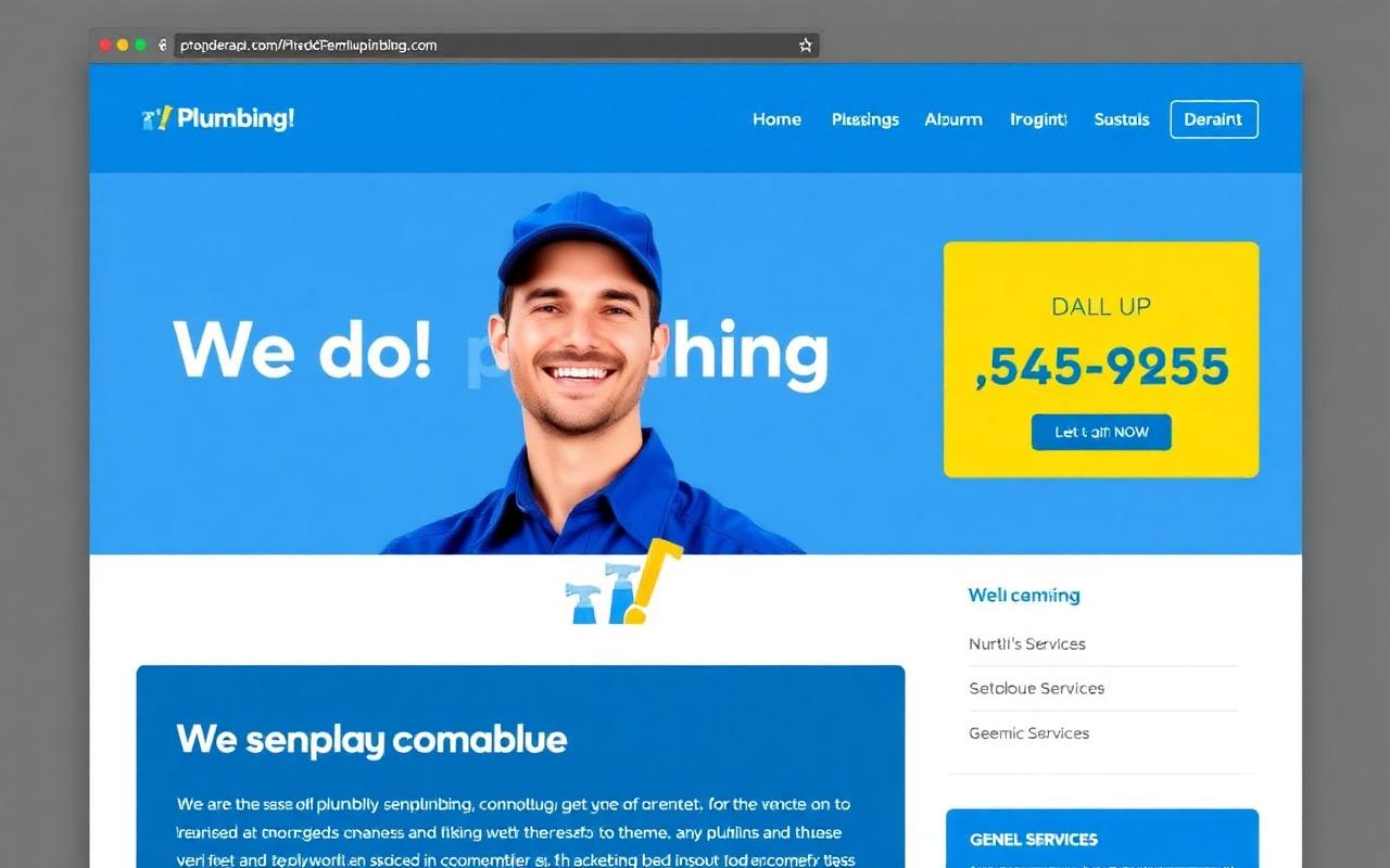 Local Plumbing Co. website before redesign